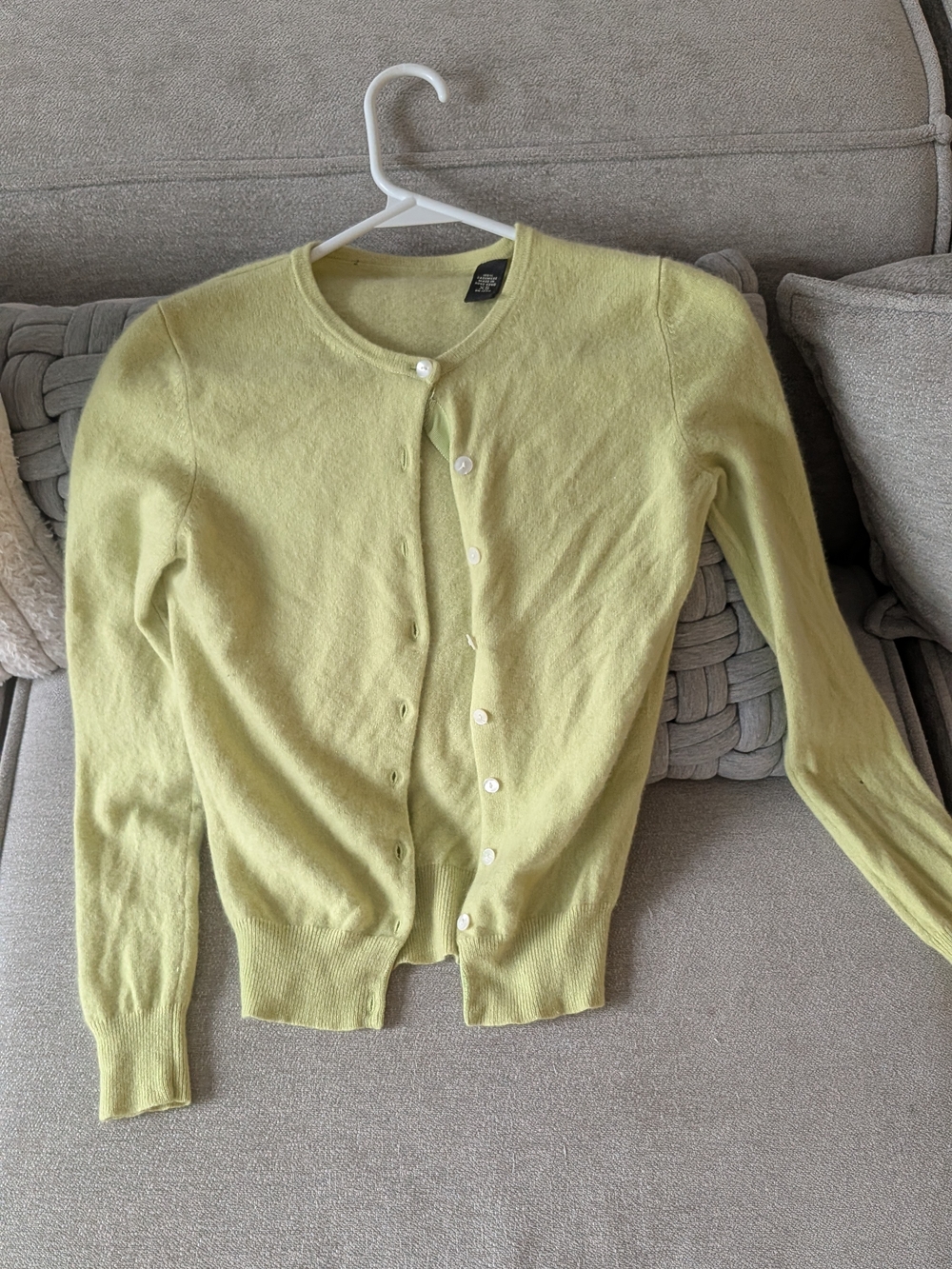 Cashmere Lime Cardigan Sweater